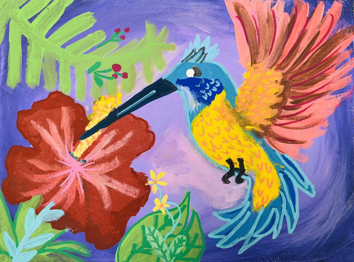 The Hummingbird and the Happy Flower